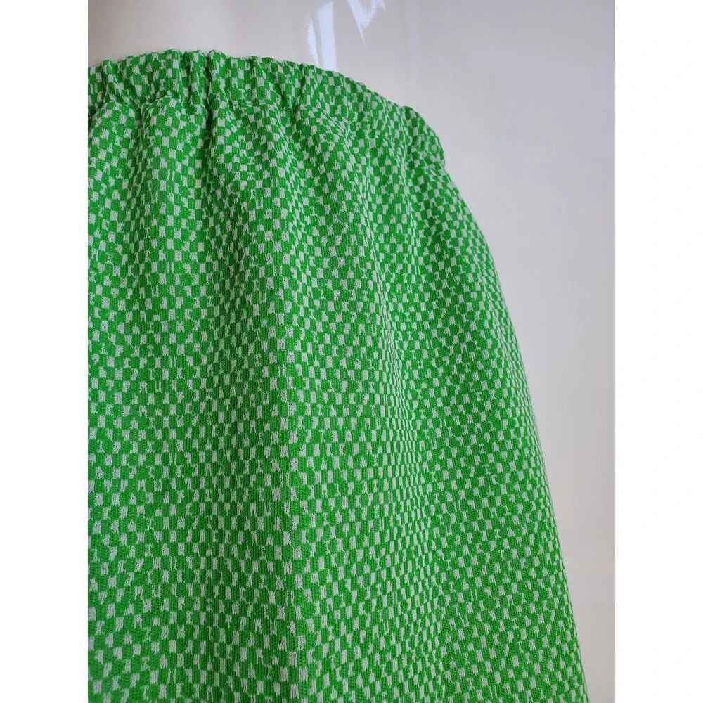 Vintage 70's Green Checkerboard Skirt - Picture 4 of 7